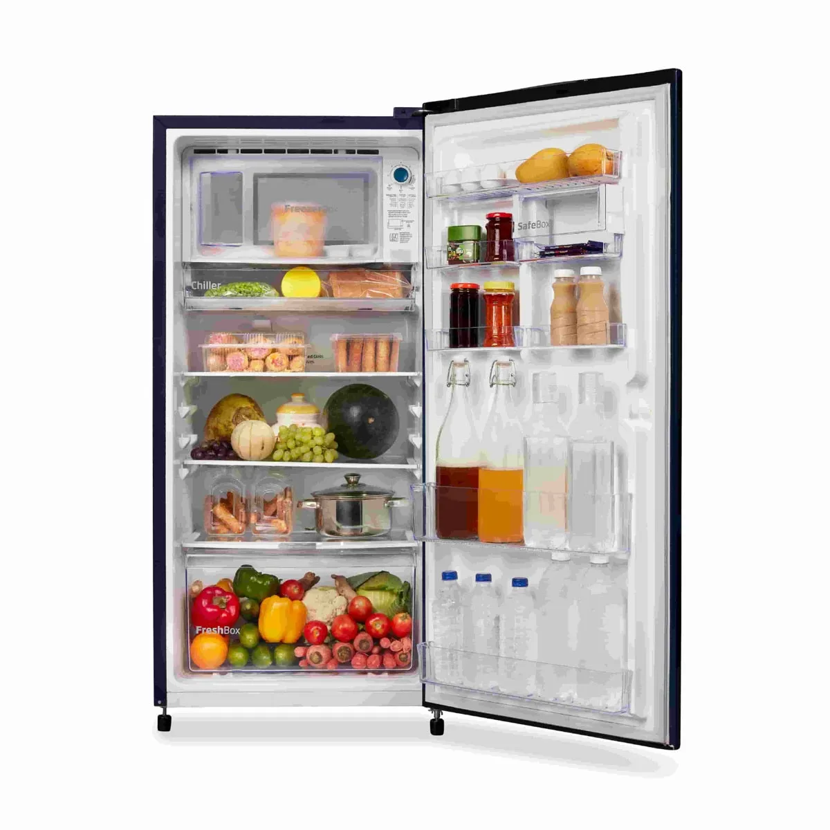 Voltas Beko 185 L, 3 Star, Single Door DC Refrigerator (Dahlia Blue)