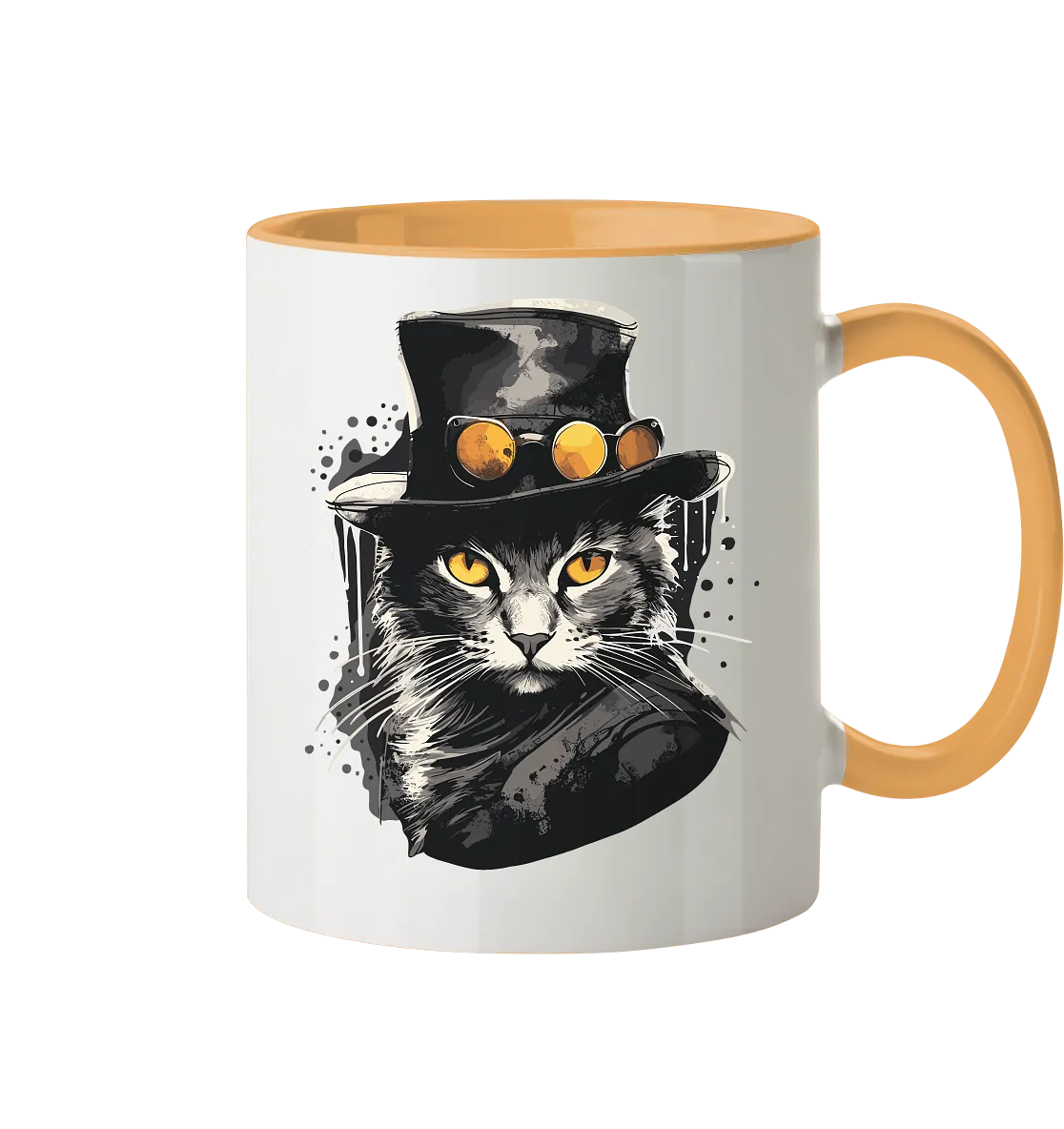 Zweifarbige Tasse mit Katzenmotiv "Bayou Cat"